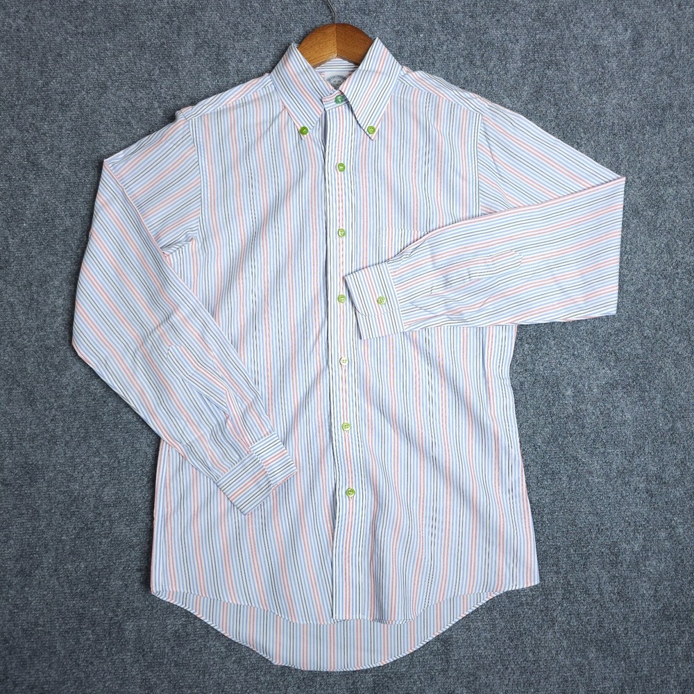 Brooks Brothers‎ Shirt Mens 15 33 Extra Slim Fit Supima Cotton Non Iron Striped - Picture 3 of 8